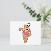 Carte Postale Ours comme joueur de soccer avec Soccer.PNG (Debout devant)