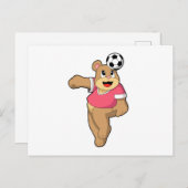 Carte Postale Ours comme joueur de soccer avec Soccer.PNG (Devant / Derrière)