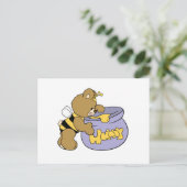 Carte Postale Ours d'abeilles au miel (Debout devant)