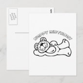 Carte Postale Ours d'anniversaire (Devant / Derrière)