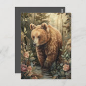 Carte Postale Ours Dans La Forêt (Devant / Derrière)