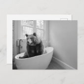 Carte Postale Ours dans le bain Mousse pour le bain (Devant / Derrière)