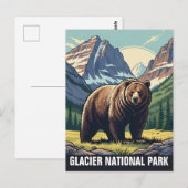 Carte Postale Ours dans le parc national des Glaciers Montana (Devant / Derrière)