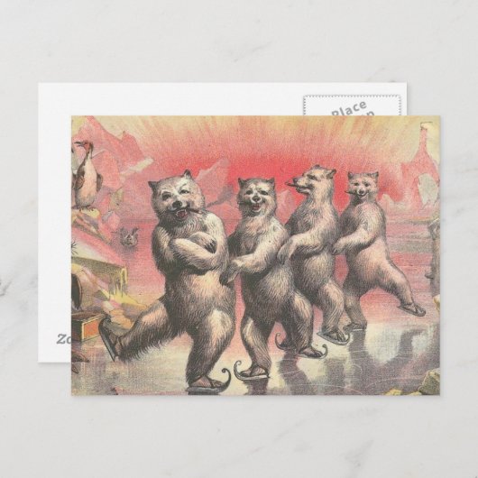 Carte Postale Ours dansants (Devant / Derrière)