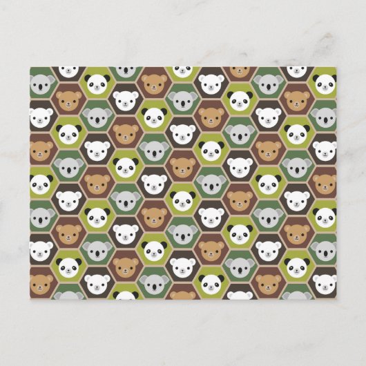 Carte Postale Ours d'automne de Kawaii (Devant)