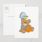 Carte Postale Ours de basketball mignon (Devant / Derrière)