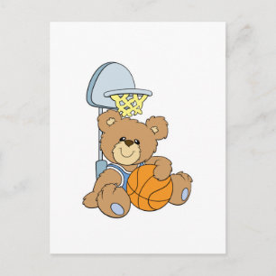 Carte Postale Ours de basketball mignon