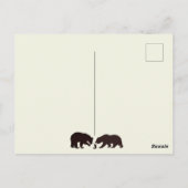 Carte Postale Ours de bois rustique et Merci de bouleaux (Dos)