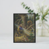 Carte Postale Ours de chasse vintage (Debout devant)