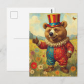 Carte Postale Ours de cirque adorable (Devant / Derrière)