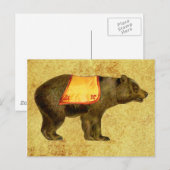 Carte Postale ours de cirque vintage (Devant / Derrière)