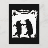 Carte Postale Ours de danse Silhouette noire (Devant)