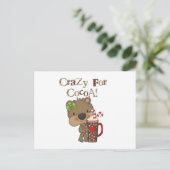 Carte Postale Ours de fille fou pour le cacao (Debout devant)