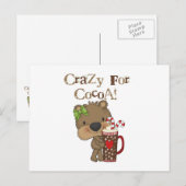 Carte Postale Ours de fille fou pour le cacao (Devant / Derrière)