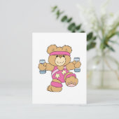 Carte Postale Ours de fitness d'exercice mignon (Debout devant)