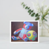 Carte Postale Ours de jouets avec une balle (Debout devant)