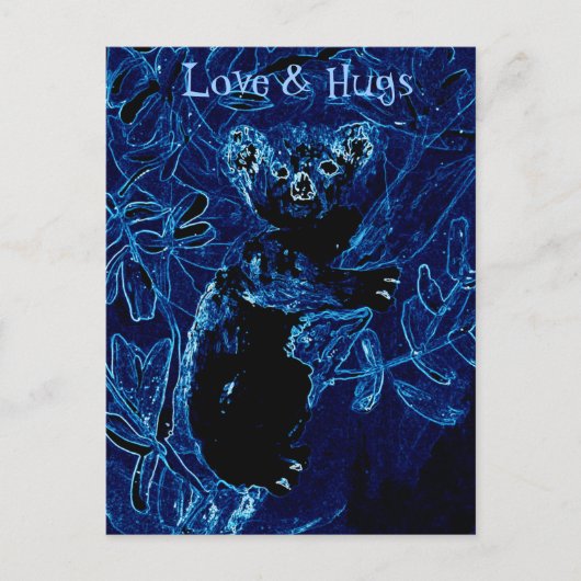 Carte Postale Ours de koala d'amour et d'étreintes (Devant)