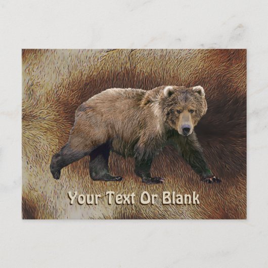 Carte Postale Ours De Kodiak Sur Fourrure De Caribou (Reindeer) (Devant)