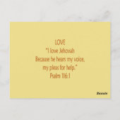 Carte Postale Ours de la Bible~Aimer l'Éternel~Écriture~Carte fl (Dos)