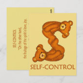 Carte Postale Ours de la Bible ~ Écriture de contrôle de soi ~ C (Devant / Derrière)