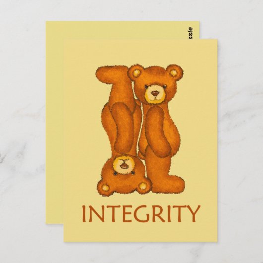 Carte Postale Ours de la Bible ~ Écriture d'intégrité (Devant / Derrière)