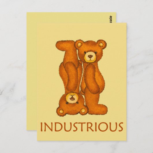 Carte Postale Ours de la Bible ~ Écriture Industrielle (Devant / Derrière)