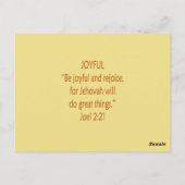 Carte Postale Ours de la Bible ~ Écriture Joyeuse (Dos)