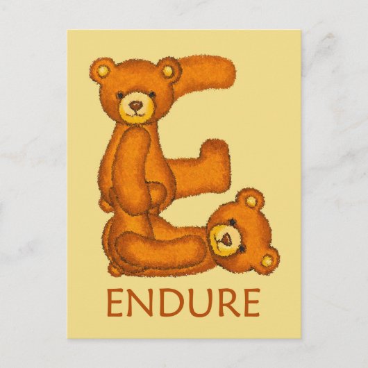 Carte Postale Ours de la Bible ~ Endure Écriture (Devant)