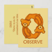 Carte Postale Ours de la Bible ~ Observer l'Écriture 2 (Devant / Derrière)