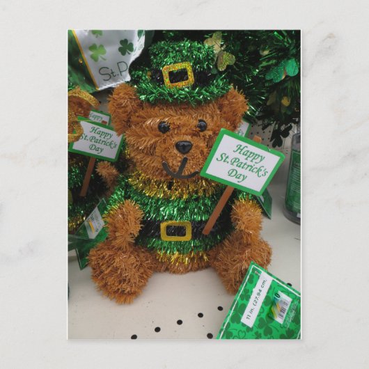 Carte Postale Ours de la Saint Patrick (Devant)