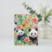 Carte Postale Ours de panda aquarelle (Debout devant)