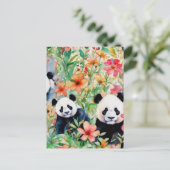 Carte Postale Ours de panda aquarelle (Debout devant)