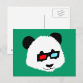 Carte Postale Ours de panda avec lunettes 3D (Devant / Derrière)