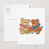 Carte Postale Ours de pique-nique mignons (Devant / Derrière)