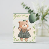 Carte Postale Ours de robe vert plaqué avec poil (Debout devant)