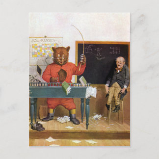 Carte Postale Ours de Roosevelt en tant que professeur