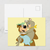 Carte Postale Ours de Yogi portant un ours de Cindy (Devant / Derrière)