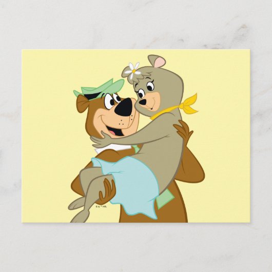 Carte Postale Ours de Yogi portant un ours de Cindy (Devant)