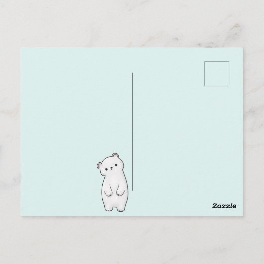 Carte Postale Ours d'hiver heureux (Dos)