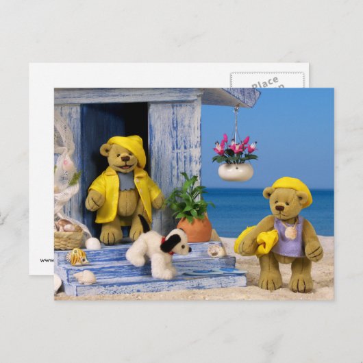 Carte Postale Ours Dinky : Été Amusant (Devant / Derrière)