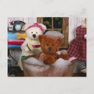 Carte Postale Ours Dinky : Jour du Bain