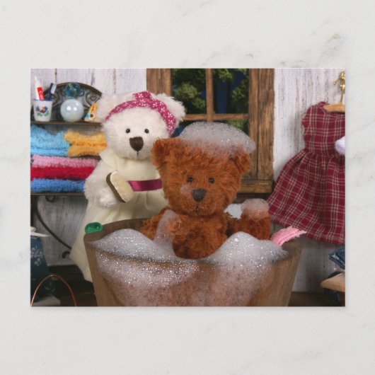 Carte Postale Ours Dinky : Jour du Bain (Devant)