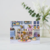 Carte Postale Ours Dinky : Partie de sciage (Debout devant)