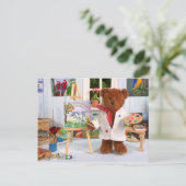 Carte Postale Ours Dinky : Petit Peintre (Debout devant)
