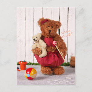 Carte Postale Ours Dinky : Petite Fille