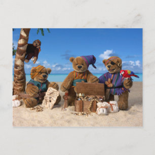 Carte Postale Ours Dinky : Petits Pirates