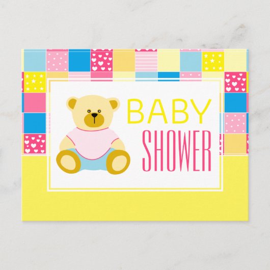 Carte Postale Ours d'or en écaille, Baby shower Invitation (Devant)