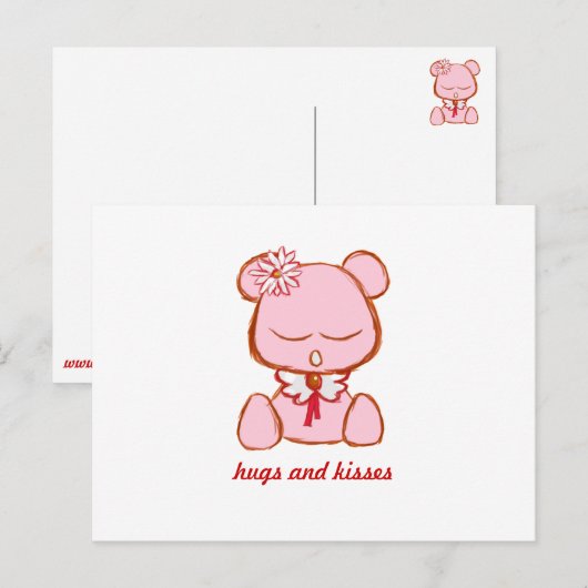 Carte Postale Ours doux (Devant / Derrière)