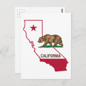 Carte Postale Ours drapeau de Californie (Devant / Derrière)