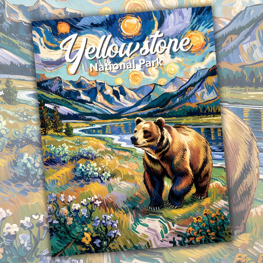 Carte Postale Ours du parc national de Yellowstone Custom Van Go